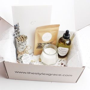 White Sage Herbal Body Oil  Journal Tea Candle